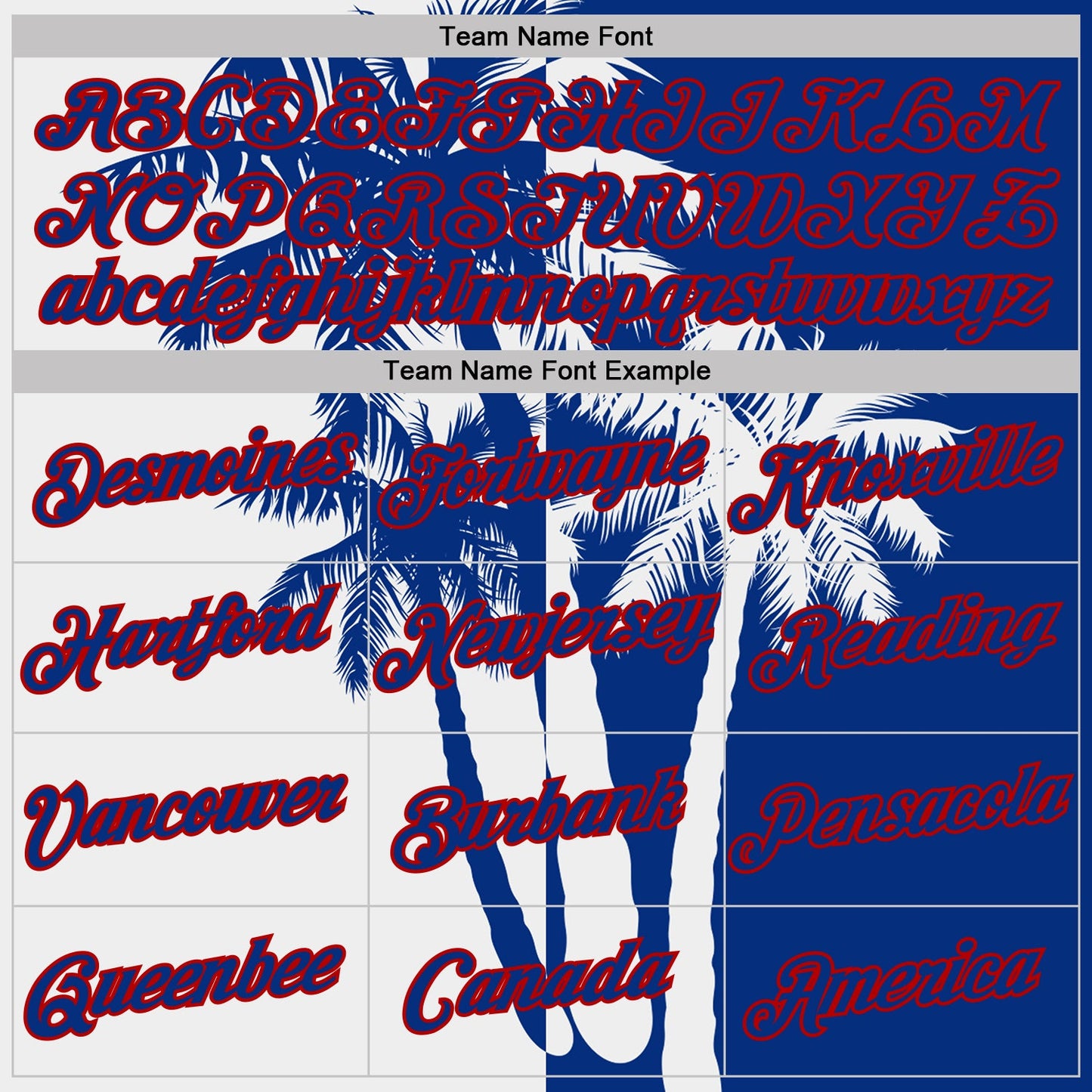 Custom Royal White-Red Hawaii Tropical Coastal Palm Trees Performance T-Shirt