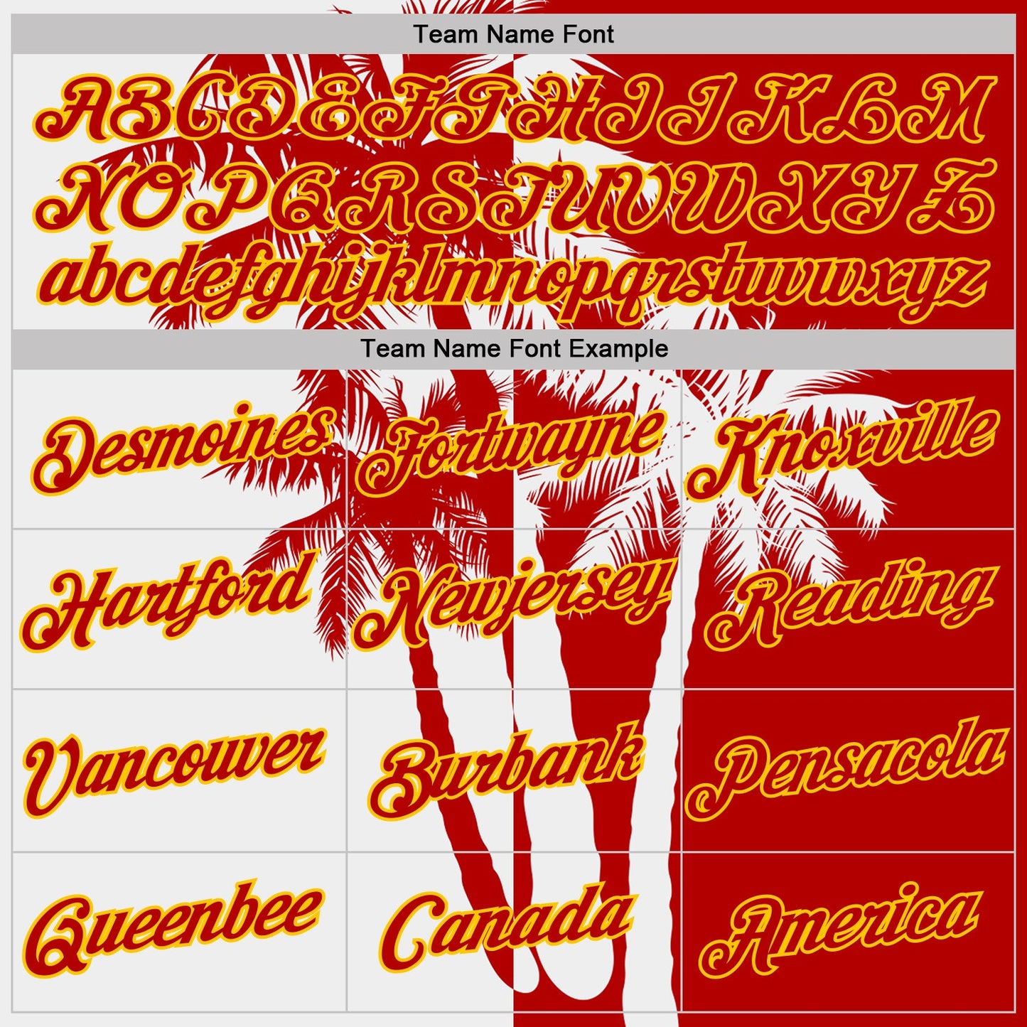 Custom Red White-Yellow Hawaii Tropical Coastal Palm Trees Performance T-Shirt