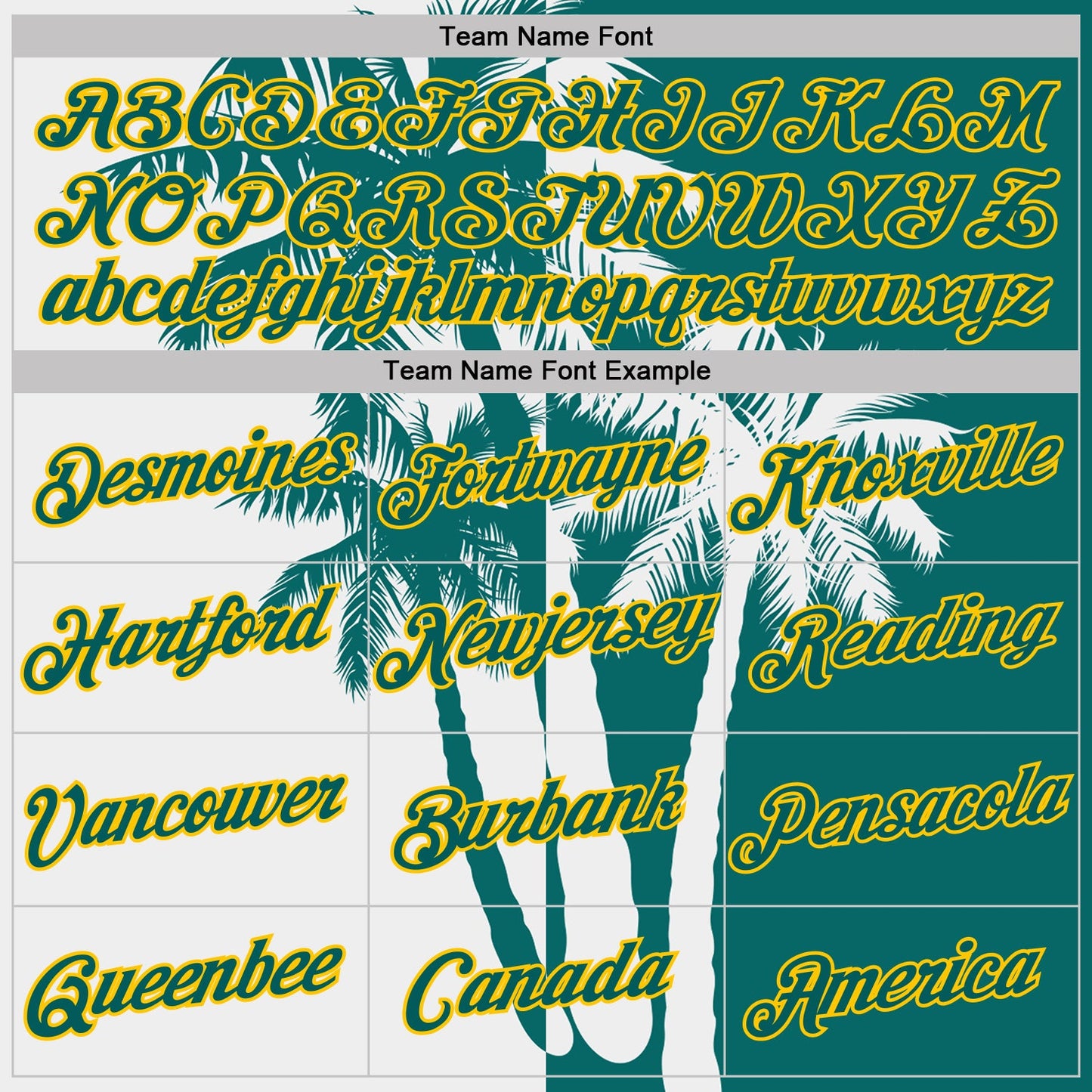 Custom Teal White-Yellow Hawaii Tropical Coastal Palm Trees Performance T-Shirt