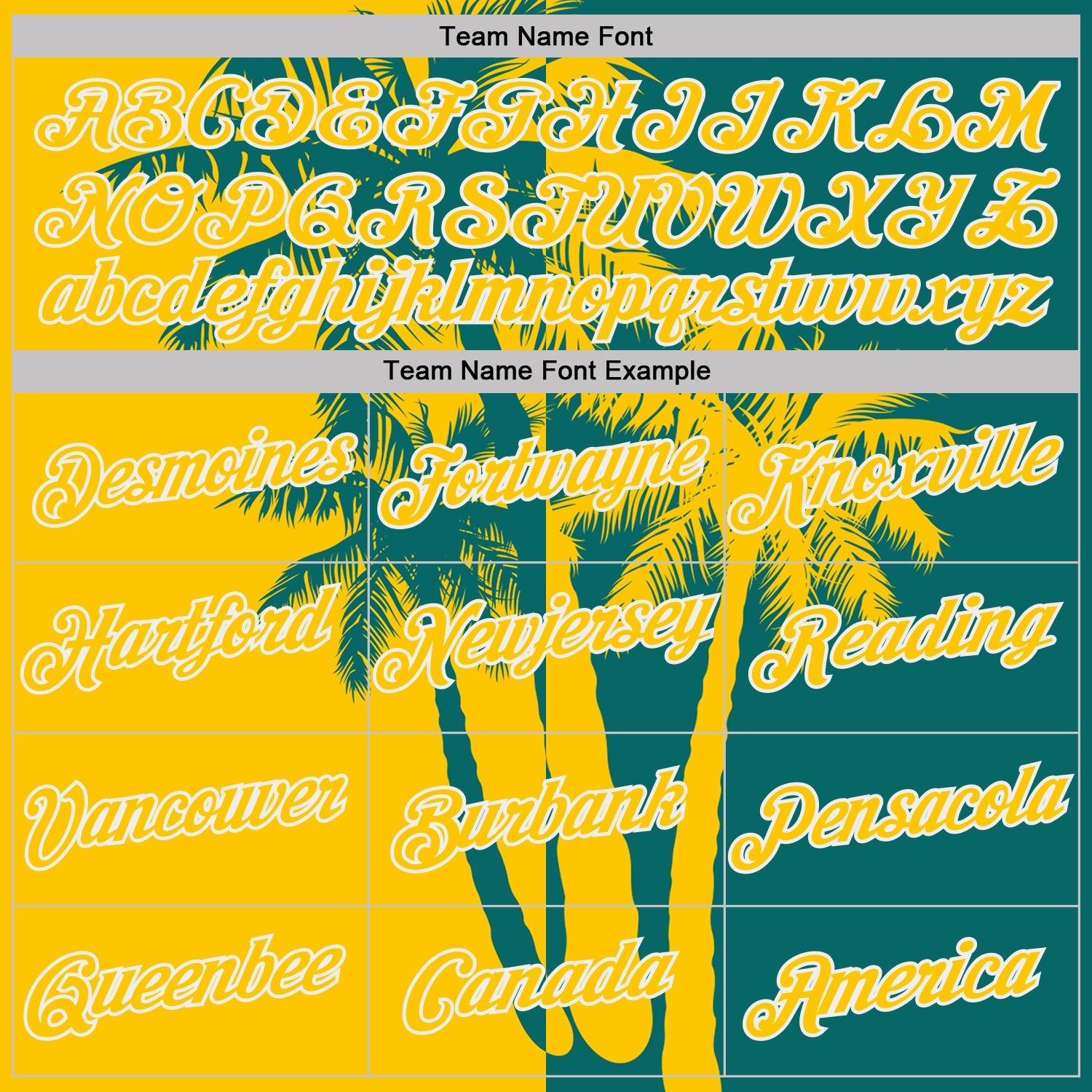 Custom Teal Yellow-White Hawaii Tropical Coastal Palm Trees Performance T-Shirt