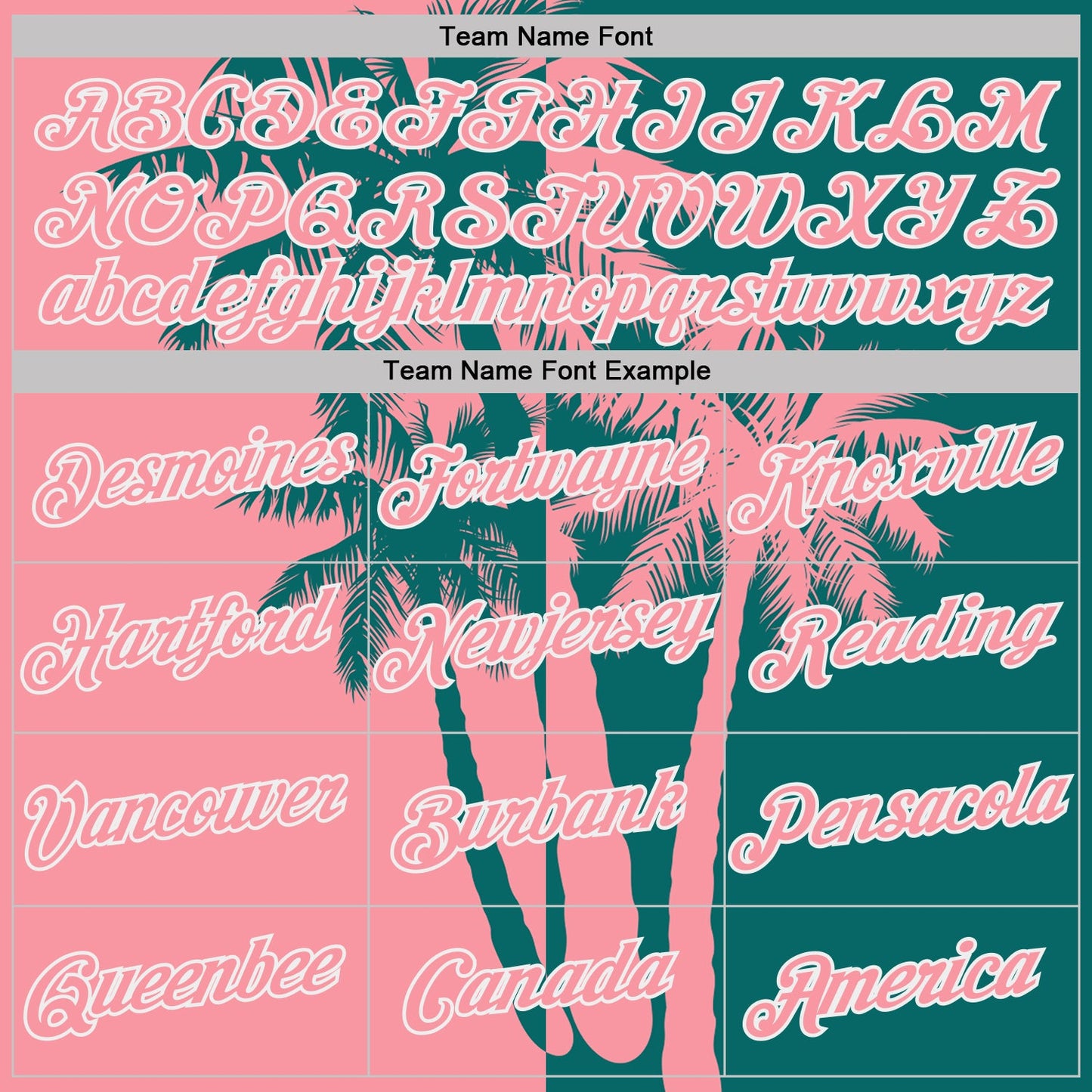 Custom Teal Medium Pink-White Hawaii Tropical Coastal Palm Trees Performance T-Shirt