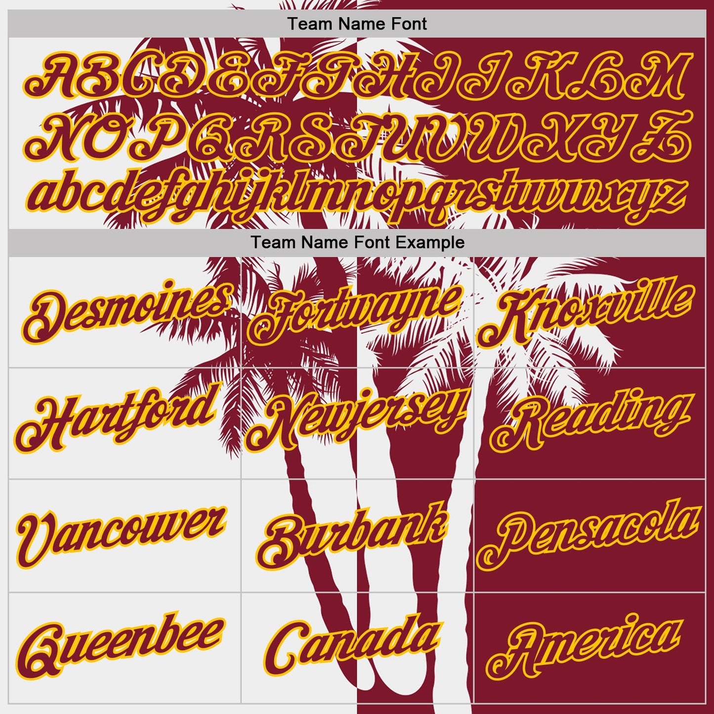 Custom Crimson White-Yellow Hawaii Tropical Coastal Palm Trees Performance T-Shirt