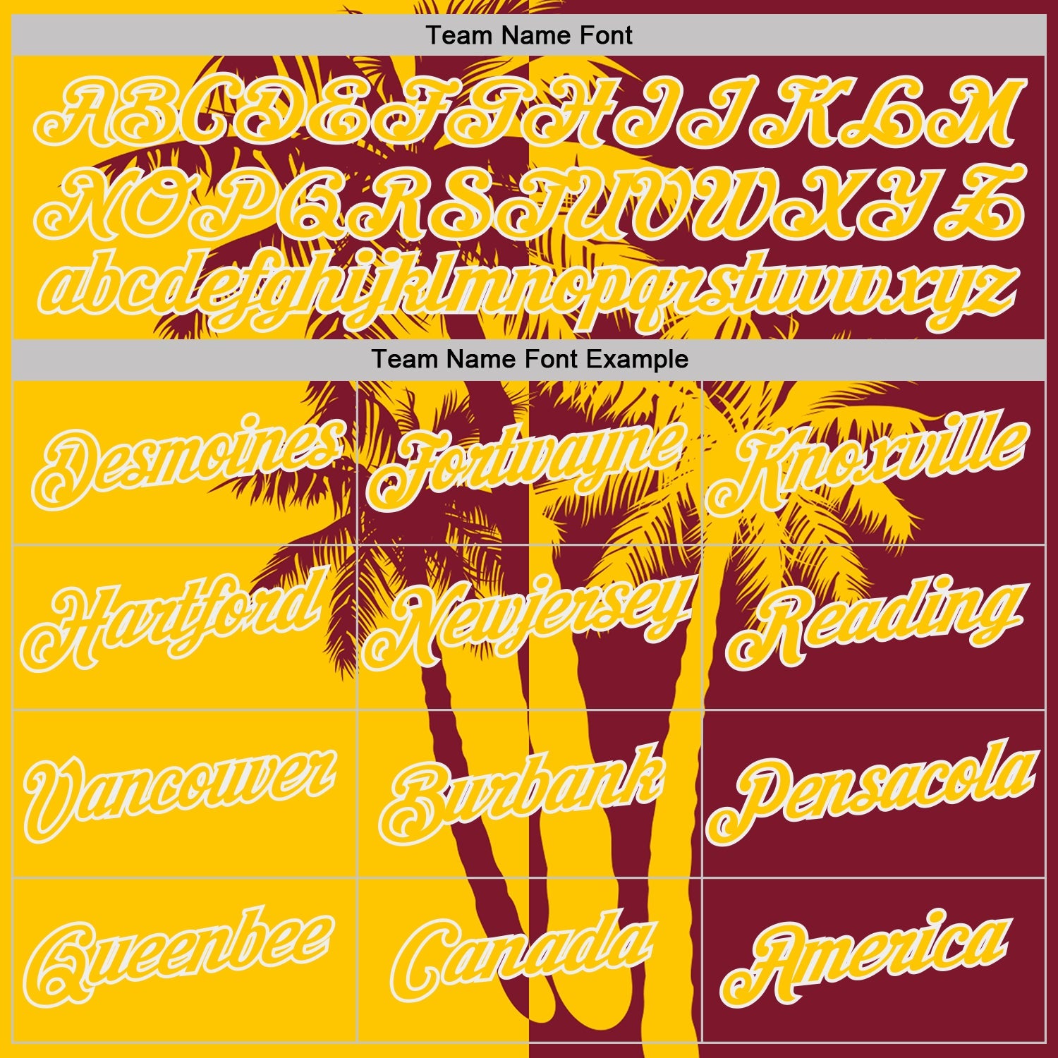 Custom Crimson Yellow-White Hawaii Tropical Coastal Palm Trees Performance T-Shirt
