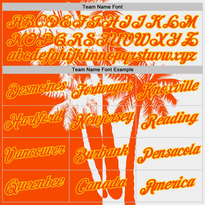 Custom White Orange-Yellow Hawaii Tropical Coastal Palm Trees Performance T-Shirt