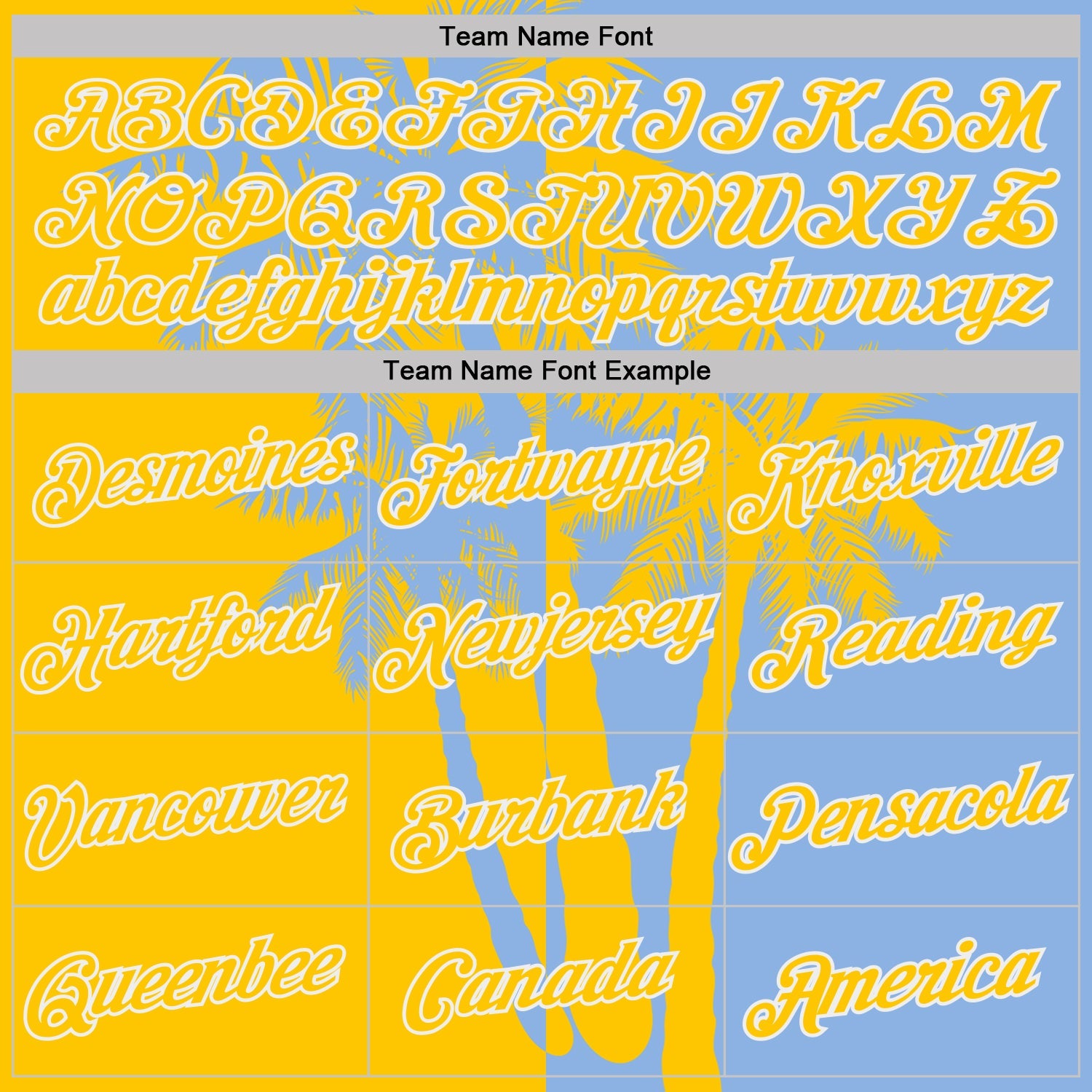 Custom Light Blue Yellow-White Hawaii Tropical Coastal Palm Trees Performance T-Shirt