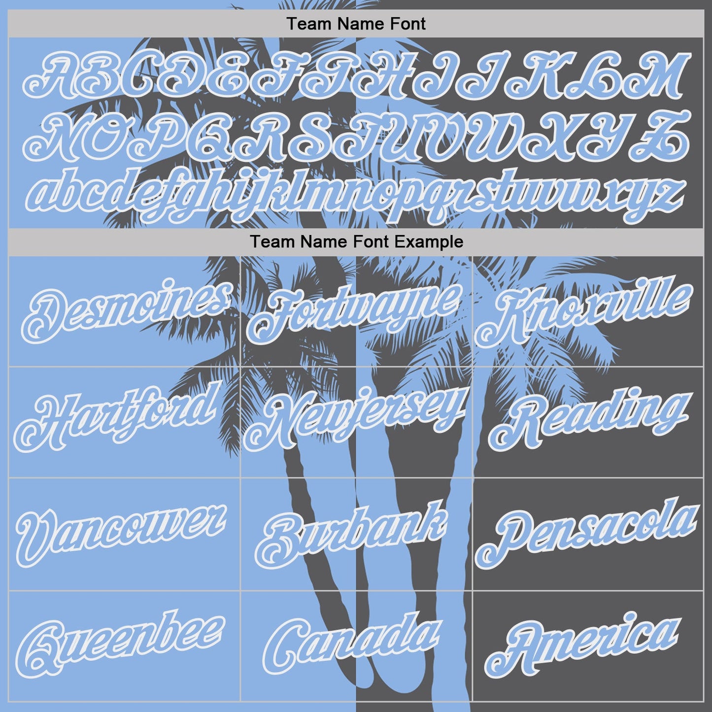 Custom Steel Gray Light Blue-White Hawaii Tropical Coastal Palm Trees Performance T-Shirt