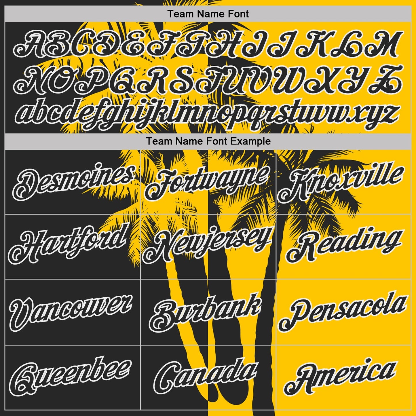 Custom Yellow Black-White Hawaii Tropical Coastal Palm Trees Performance T-Shirt