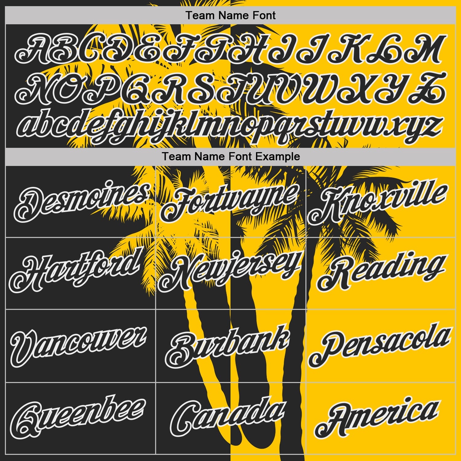 Custom Yellow Black-White Hawaii Tropical Coastal Palm Trees Performance T-Shirt