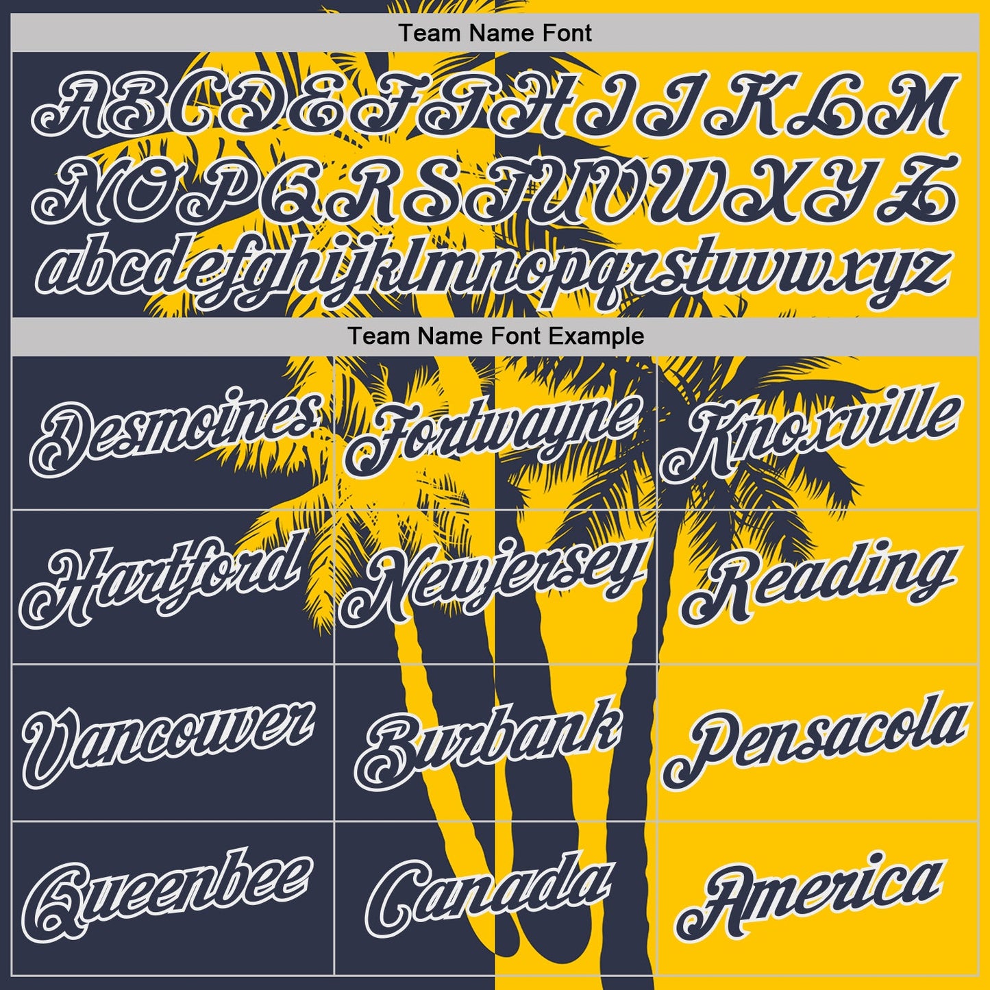 Custom Yellow Navy-White Hawaii Tropical Coastal Palm Trees Performance T-Shirt