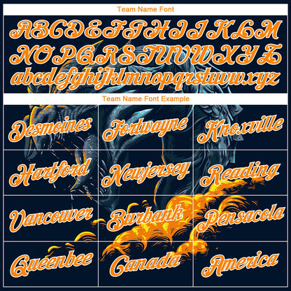 Custom Stitched Black Bay Orange-White 3D Pattern Design Fire Dragon Sports Pullover Sweatshirt Hoodie