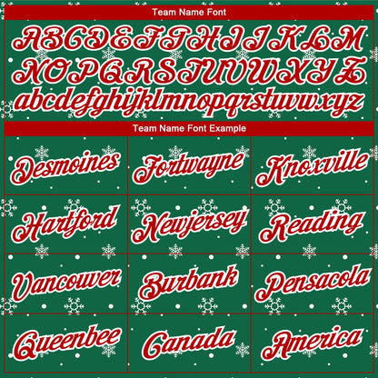 Custom Stitched Kelly Green Red-White Christmas 3D Sports Pullover Sweatshirt Hoodie