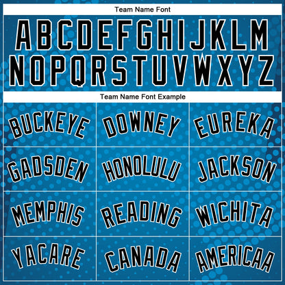 Custom Blue Black-White Halftone Authentic City Edition Basketball Jersey