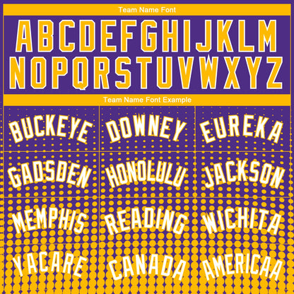 Custom Purple Gold-White Halftone Authentic City Edition Basketball Jersey