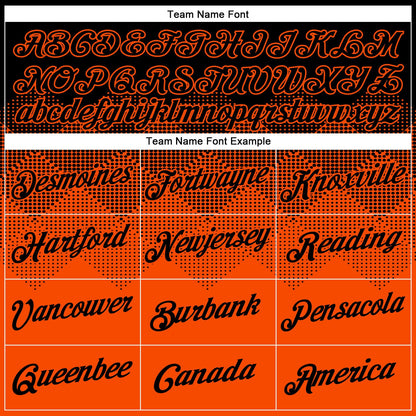 Custom Black Orange 3D Pattern Design Gradient Square Shapes Performance T-Shirt