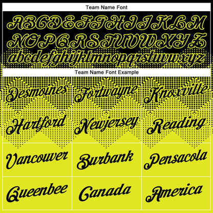 Custom Black Neon Yellow 3D Pattern Design Gradient Square Shapes Performance T-Shirt