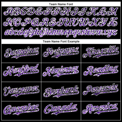 Custom Black Purple-White 3D Pattern Design Abstract Colorful Glittering Dot Authentic Baseball Jersey