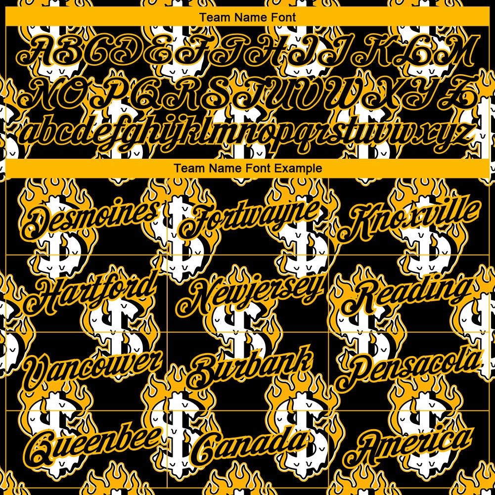 Custom Black Gold 3D Pattern Design Burnfiring Dollar Sign Money Theme Performance T-Shirt