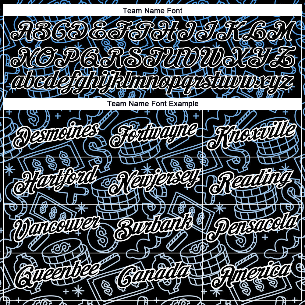Custom Black White 3D Pattern Design Dollar Sign Money Theme Performance T-Shirt