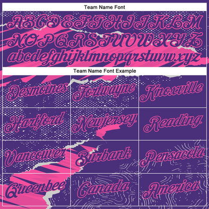 Custom Stitched Purple Pink 3D Pattern Design Torn Paper Style Sports Pullover Sweatshirt Hoodie