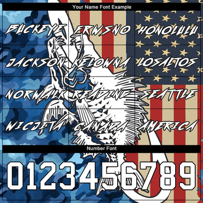 Custom Camo White-Black 3D American Flag And Fish Hook Skull Fishing Sports Pullover Sweatshirt Salute To Service Hoodie