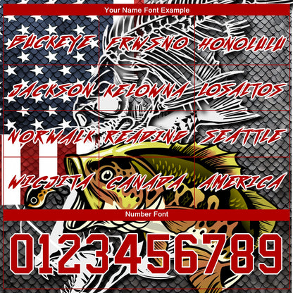 Custom Navy Red-Steel Gray 3D American Flag And Striped Bass Fish Fishing Sports Pullover Sweatshirt Hoodie