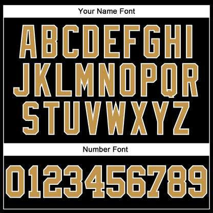 Custom Stitched Black Old Gold-White 3D Pattern Design Segmentation Patchwork Stripe Sports Pullover Sweatshirt Hoodie