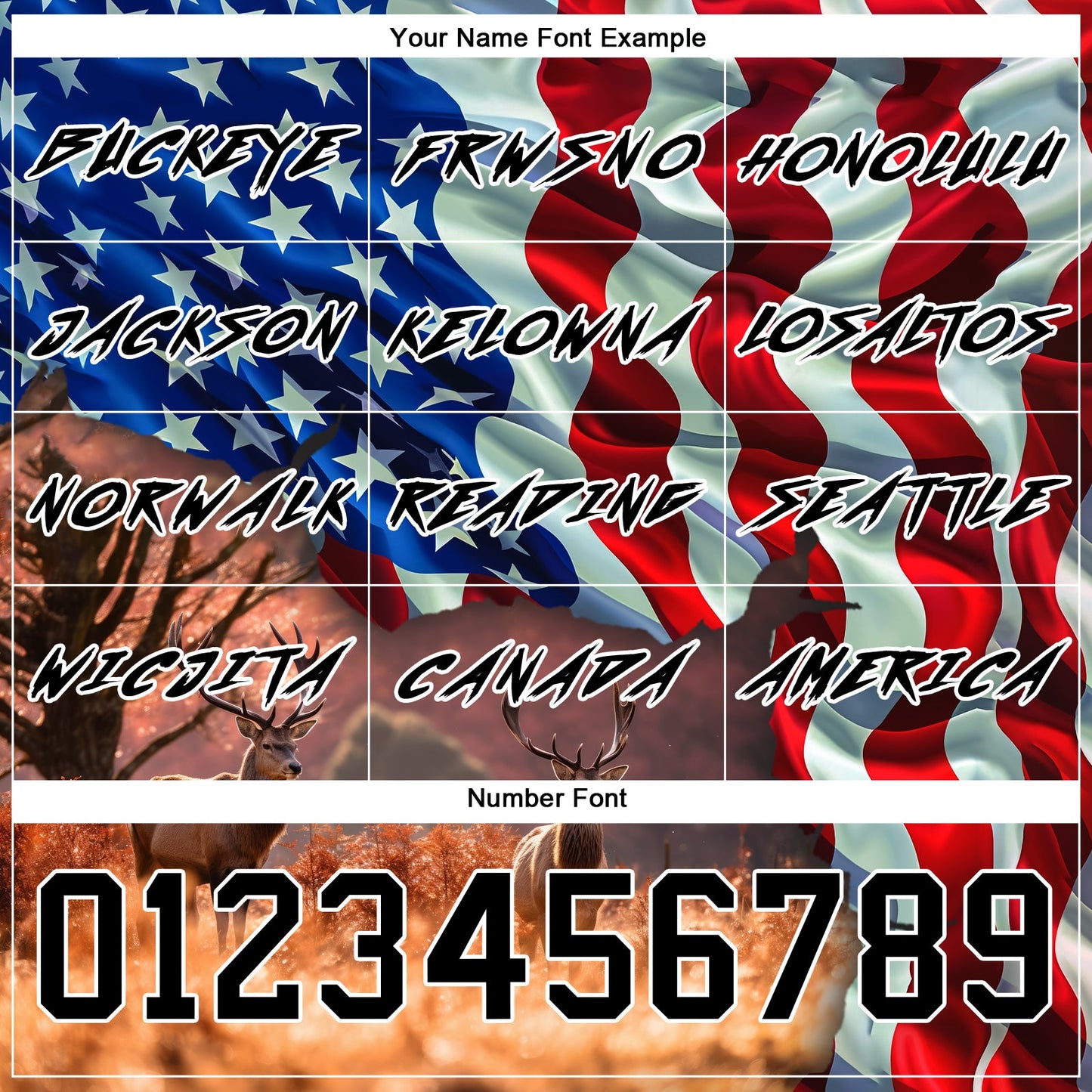 Custom Black White 3D American Flag And Deer Hunting Sports Pullover Sweatshirt Hoodie