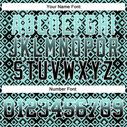 Custom Stitched Ice Blue Black-White 3D Pattern Design Geometric Gradient Square Shapes Sports Pullover Sweatshirt Hoodie