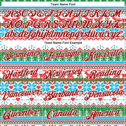 Custom Stitched White Red Christmas 3D Sports Pullover Sweatshirt Hoodie
