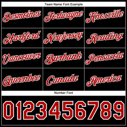 Custom Stitched Black Red-White Funny Christmas 3D Sports Pullover Sweatshirt Hoodie
