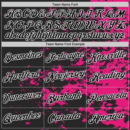 Custom Black Hot Pink-White 3D Esports Performance T-Shirt