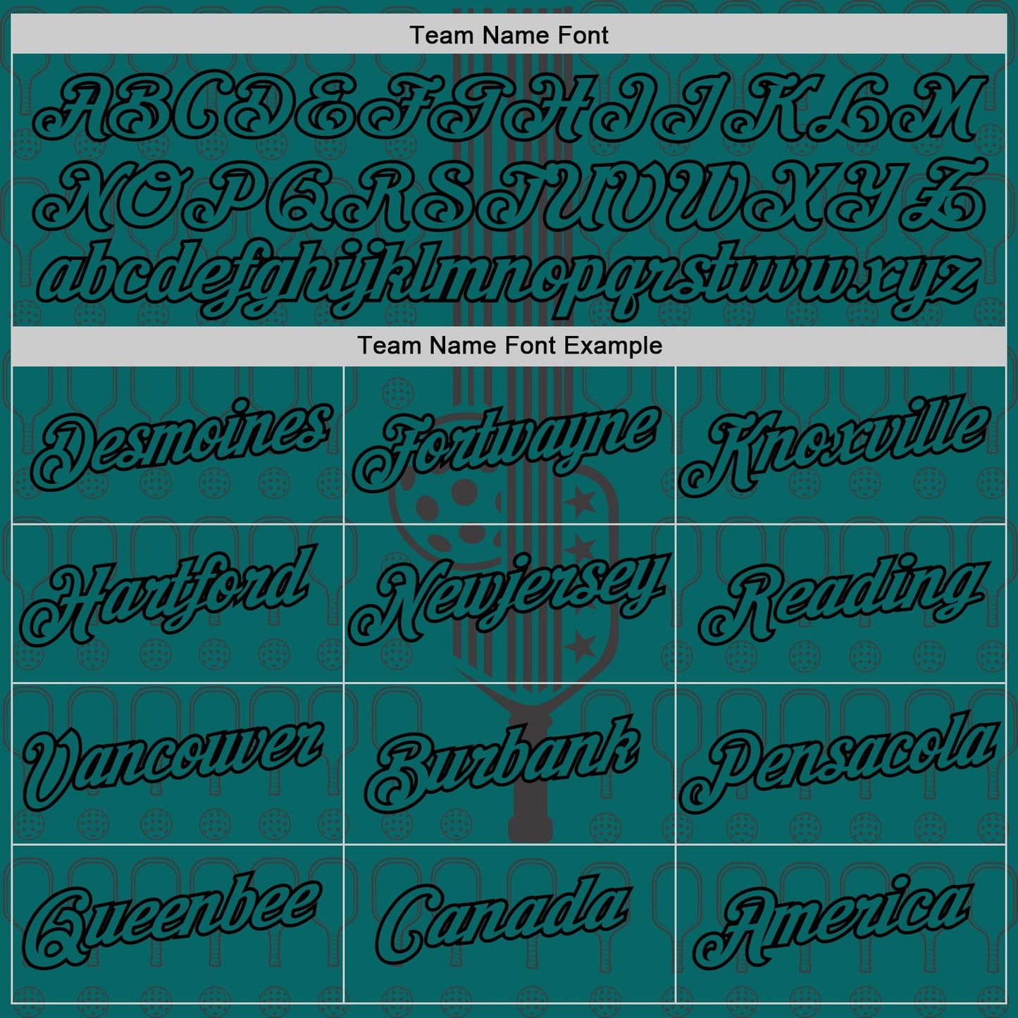 Custom Teal Black 3D Pickleball Paddles Balls Performance T-Shirt