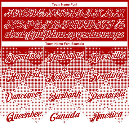 Custom Red White 3D Pattern Design Gradient Square Shapes Performance T-Shirt