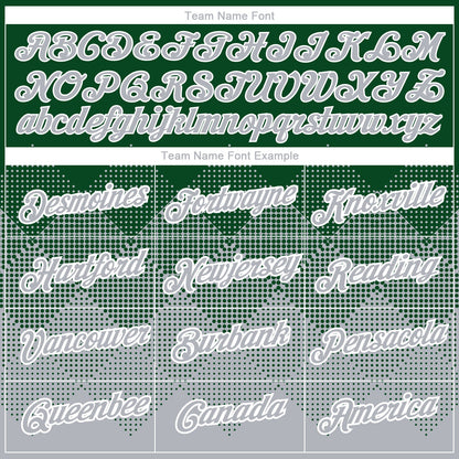 Custom Green Gray-White 3D Pattern Design Gradient Square Shapes Performance T-Shirt