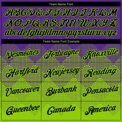 Custom Purple Black-Neon Green 3D Pattern Design Gradient Square Shapes Performance T-Shirt