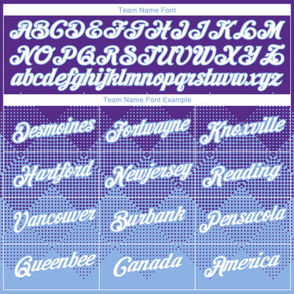 Custom Purple White-Light Blue 3D Pattern Design Gradient Square Shapes Performance T-Shirt