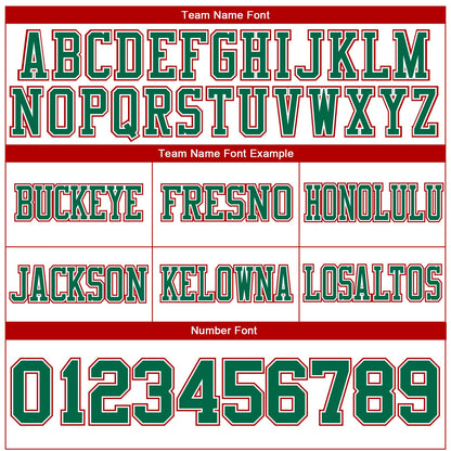 Custom White Kelly Green-Red 3D Pattern Mexico Authentic Football Jersey