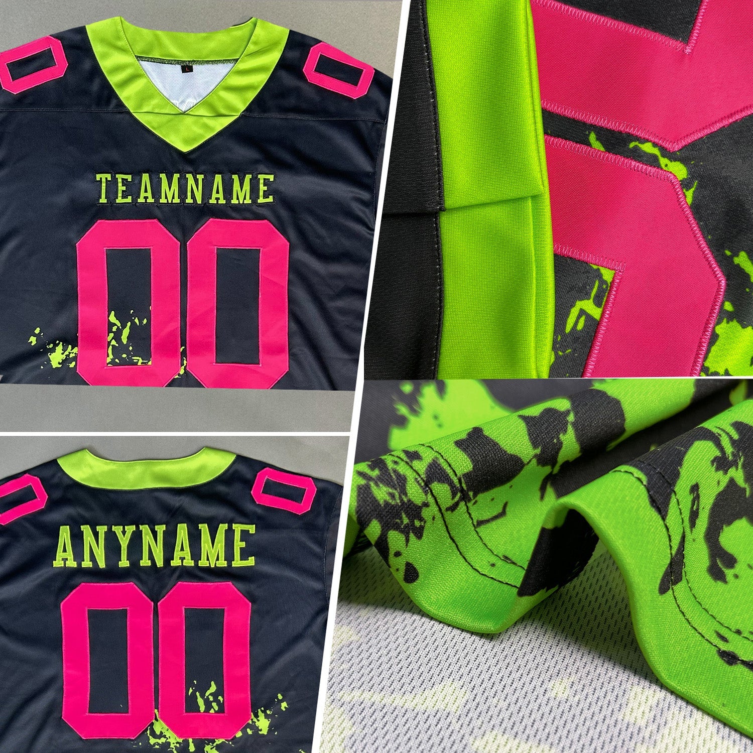 Custom Black Yellow 3D Pattern Bowling Authentic Football Jersey