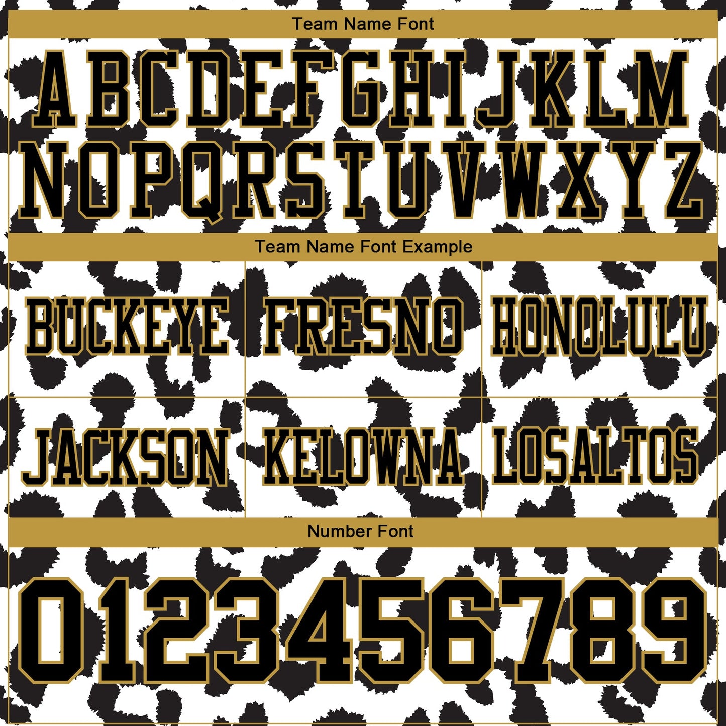 Custom White Black-Old Gold 3D Pattern Leopard Print Authentic Football Jersey