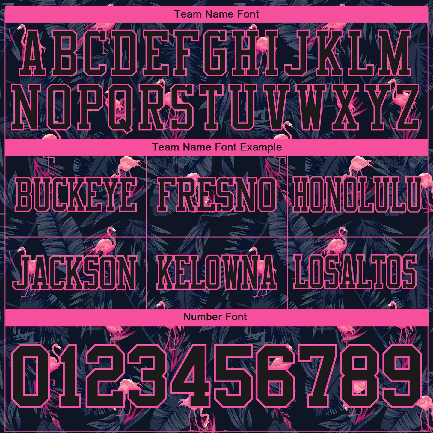Custom Black Pink 3D Pattern Flamingo Authentic Football Jersey