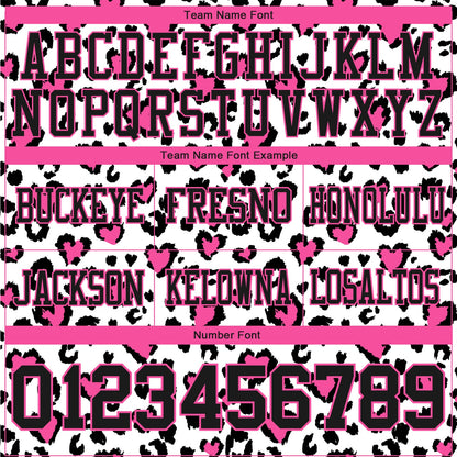 Custom White Black-Pink 3D Pattern Leopard Print Authentic Football Jersey