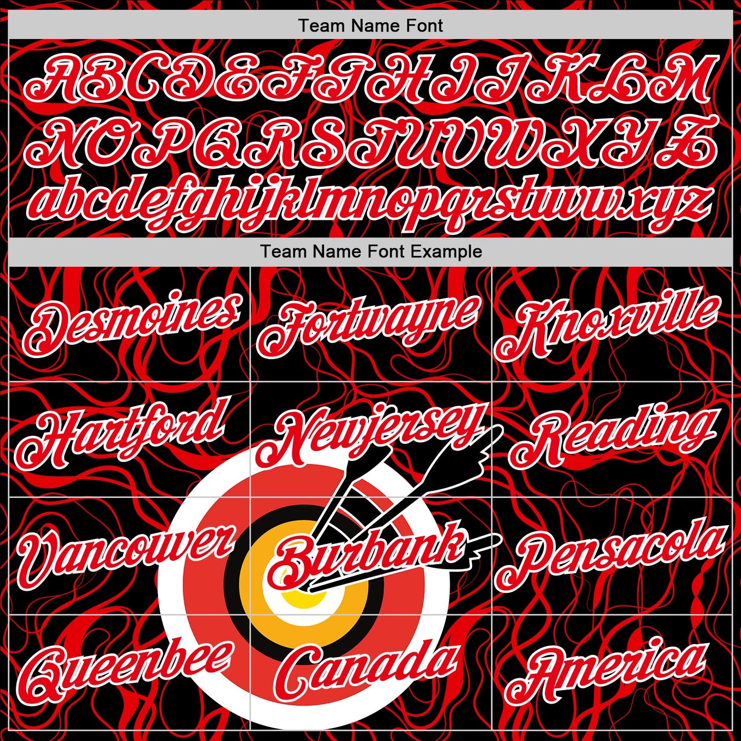 Custom Black Fire Red-White 3D Pattern Design Arrow Archery Bow Target Performance T-Shirt