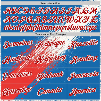 Custom Blue Red-White 3D Pattern Design USA Cuba Sportswear Performance T-Shirt