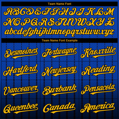 Custom Thunder Blue Gold-Black 3D Pattern Design Gradient Geometric Shape Authentic Baseball Jersey