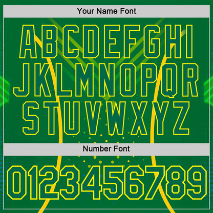 Custom Green Kelly Green-Light Yellow 3D Pattern Design Brazil Jamaica Sportswear Performance T-Shirt