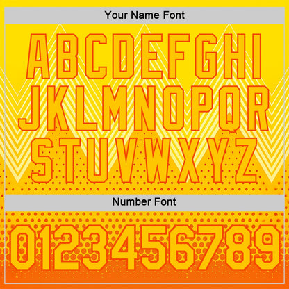 Custom Yellow Orange 3D Pattern Design Spain Sportswear Performance T-Shirt