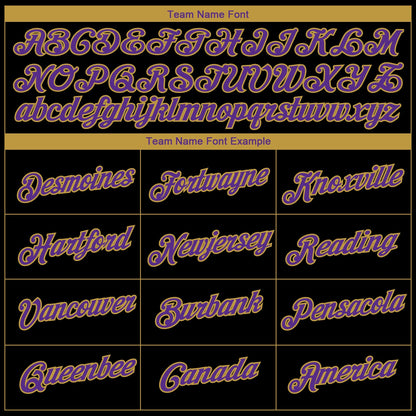 Custom Black Purple-Old Gold 3D Baltimore City Edition Fade Fashion Performance T-Shirt