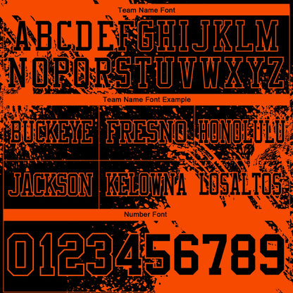 Custom Black Orange 3D Pattern Abstract Brush Stroke Authentic Football Jersey