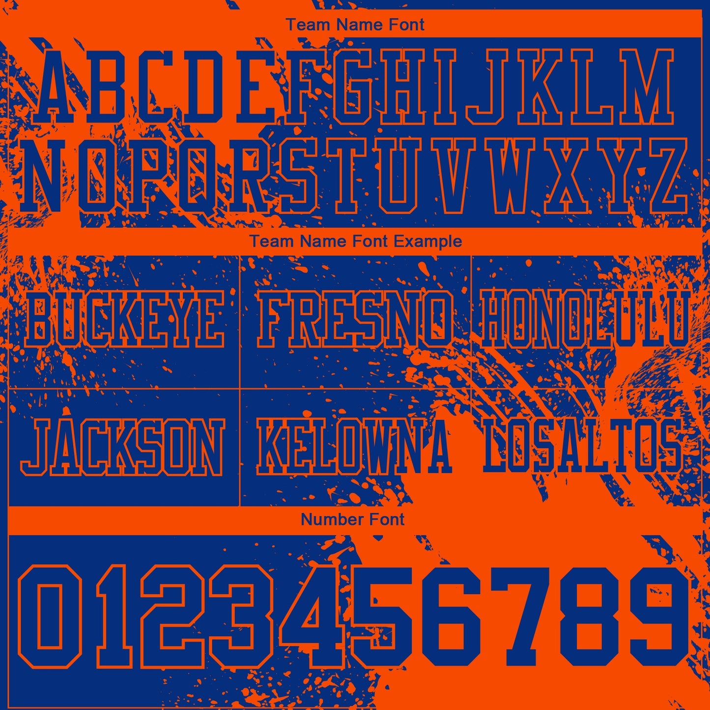 Custom Royal Orange 3D Pattern Abstract Brush Stroke Authentic Football Jersey