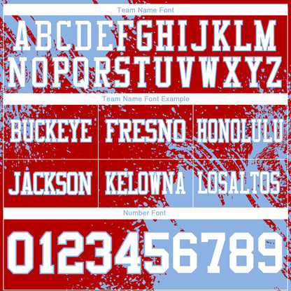 Custom Red White-Light Blue 3D Pattern Abstract Brush Stroke Authentic Football Jersey